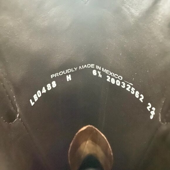 Lane LEXINGTON Womens Cowboy Boots Size 6.5 Brown Western Cowgirl Mid Calf Tall - Picture 9 of 11